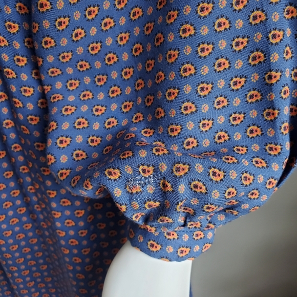 Vintage 1970s Calico Prairie Cottagecore Midi Dress - M - Picture 10 of 11